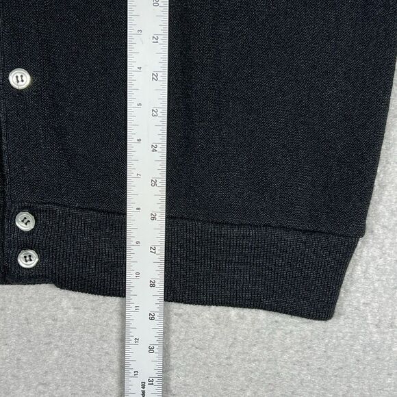 Vintage 80'S Lacoste IZOD Cardigan Men’s Large Black Acrylic Knit Made in USA - Picture 6 of 11